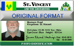 ST. VINCENT DRIVER LICENSE ORIGINAL FORMAT, DESIGN SPECIFICATIONS, NOVELTY SECURITY CARD PROFILES, IDENTITY, NEW SOFTWARE ID SOFTWARE